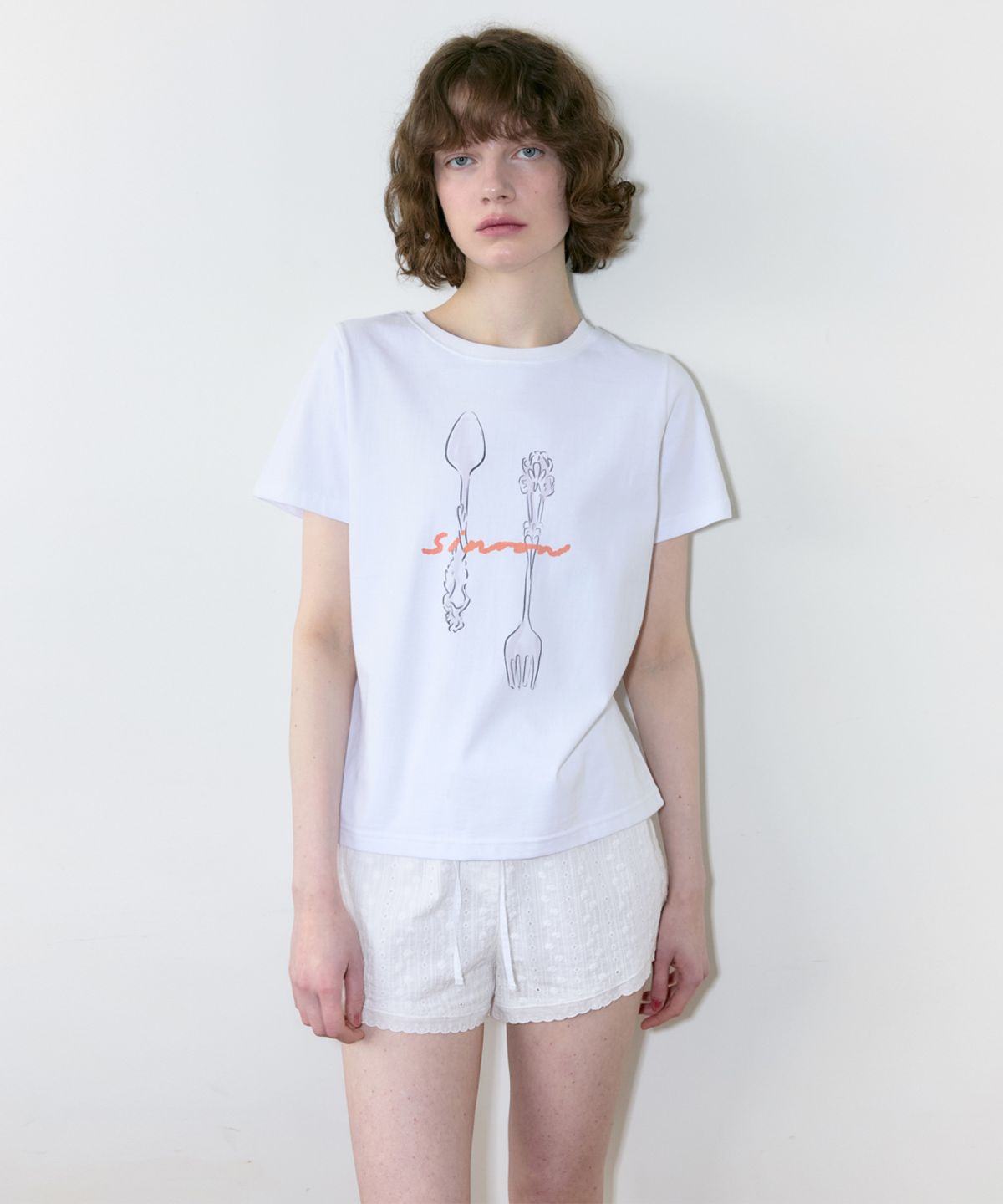 시눈(SINOON) Spoon & Fork T-Shirt (White)