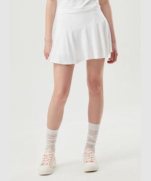 여성 쿨코테 골지 스커트 화이트(QP222OSK42)