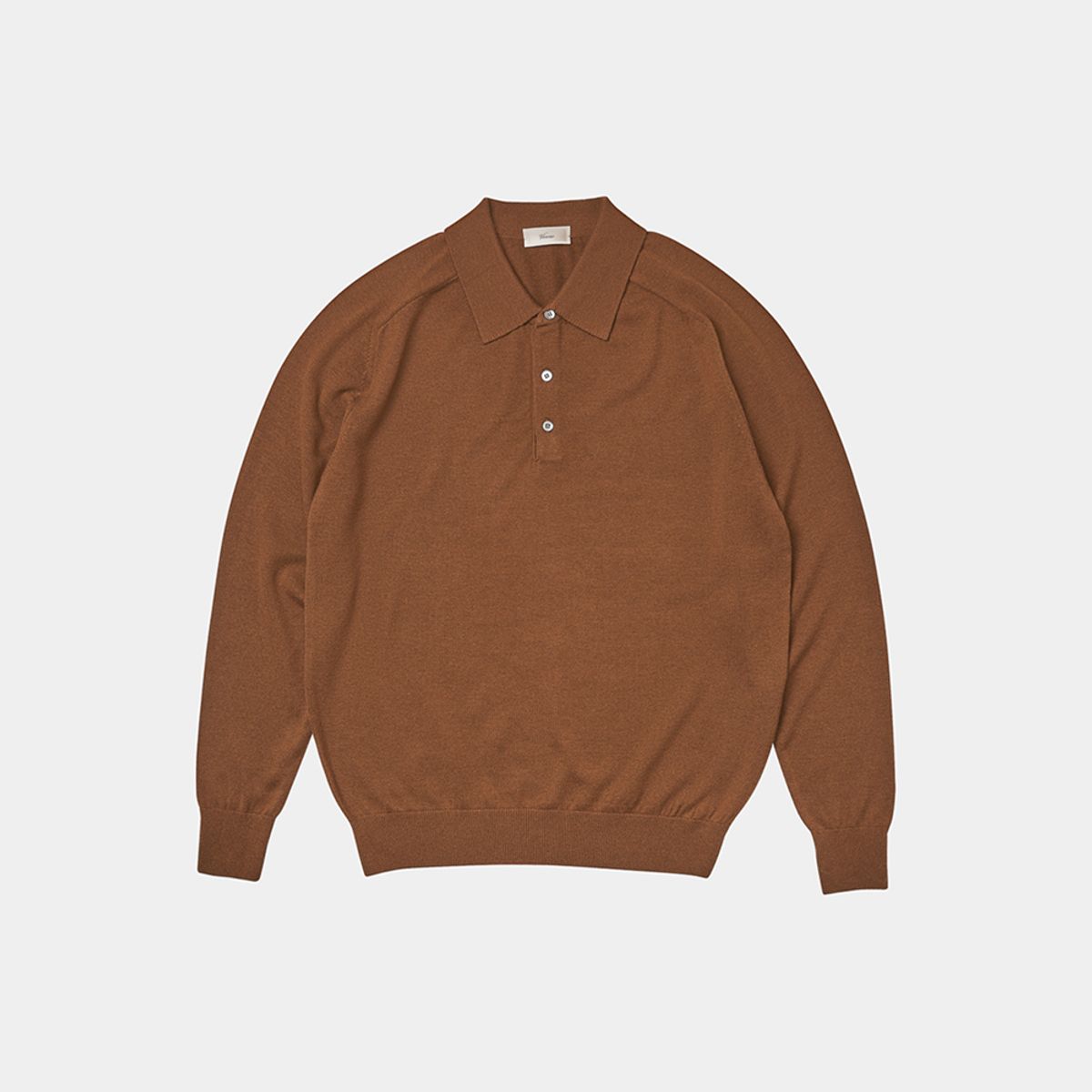 베르노(VERNO) 24SS Cashtouch saddle sleeve polo knit R.Almond