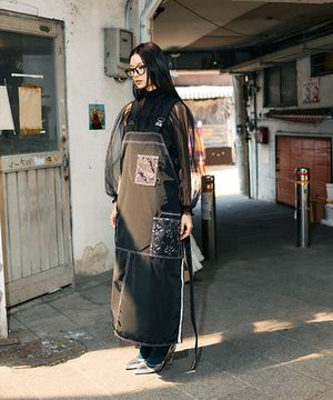 블랙 캣 에이프런 원피스