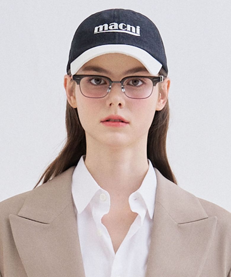 SIGNATURE LOGO MIX BALL CAP_BLACK DENIM