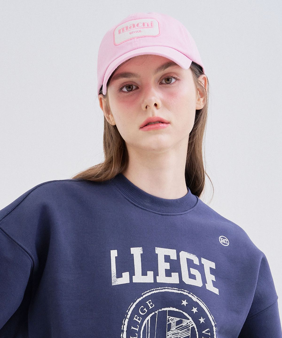 마크니(MACNI) Y2K LOGO PATCH BALL CAP_PINK