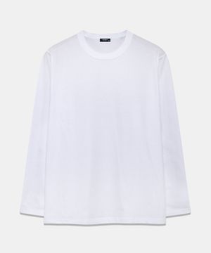 베이직 스탠다드핏 30수 무지 긴팔티셔츠 화이트
