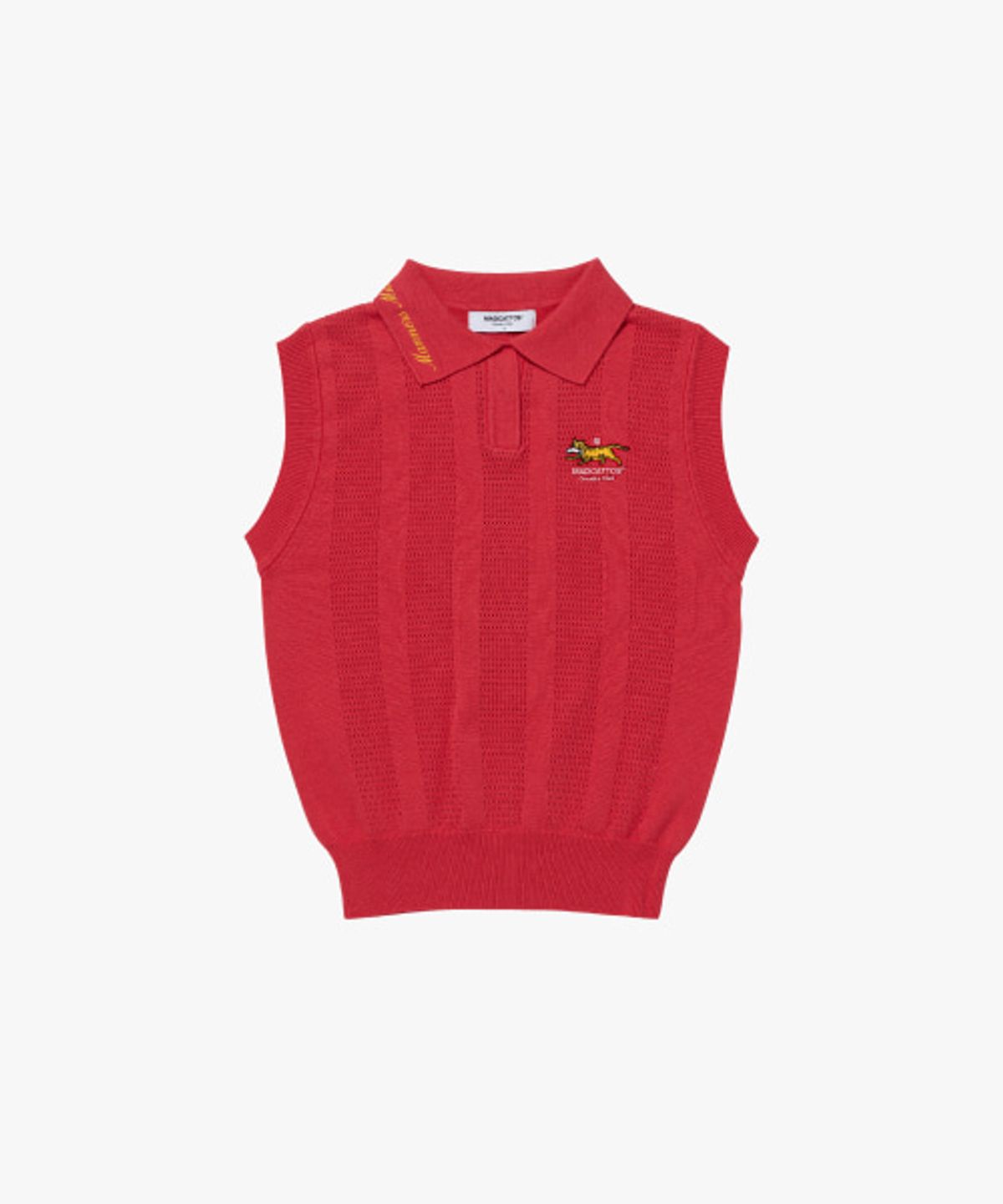 매드캐토스 컨트리클럽(MADCATTOS COUNTRY CLUB) MCC W COLLAR LETTERING VEST-RED