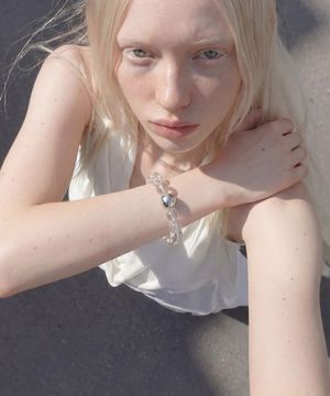 팔찌 겸 머리끈 BRACELET SCRUNCHIE / SILVER WATER BALL