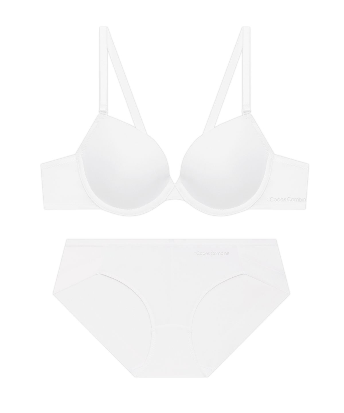 코데즈컴바인 이너웨어(CODES COMBINE INNERWEAR) 에센셜 에어로쿨 브라팬티세트_화이트