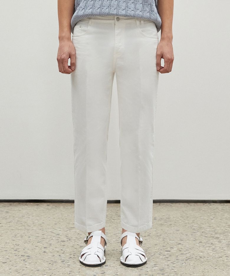 [썸머 린넨라이크]Linen Like Cropped Tapered Jeans DCPTOL4Ivory