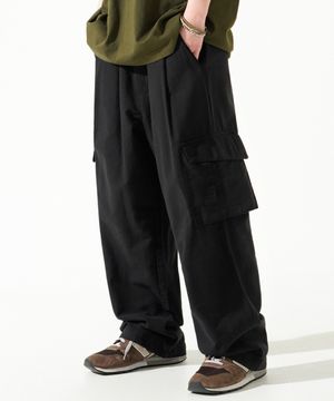 쿨믹스 피그먼트 린넨 라이크 카고 롱팬츠 블랙 JULP4620