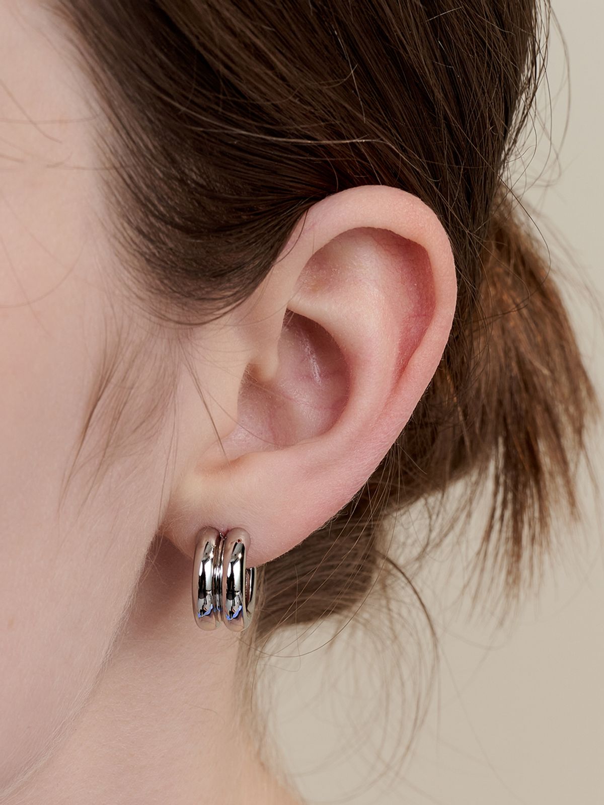 헤이(HEI) double chubby hoop earring