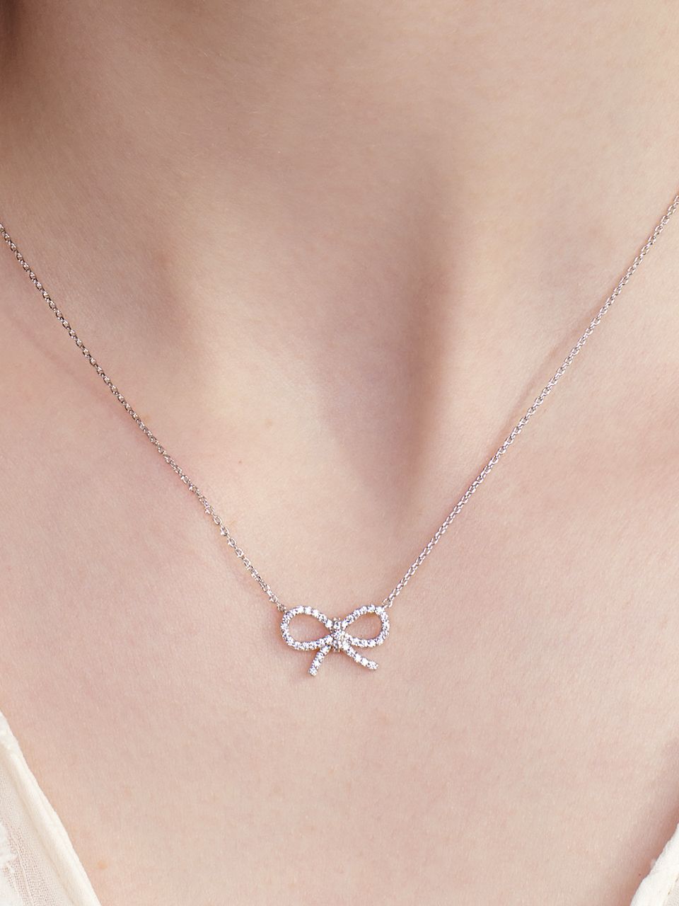 ★Hei★ sv925 plain cubic ribbon necklace ★韓国人気★ MUSINSA | HEI [sv925] plain cubic ribbon necklace