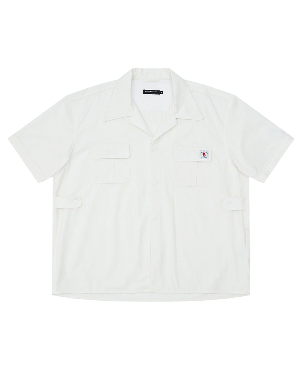 홍우성(HONGWOOSUNG) 2POCKET OPEN COLLAR SHIRTS_WHITE