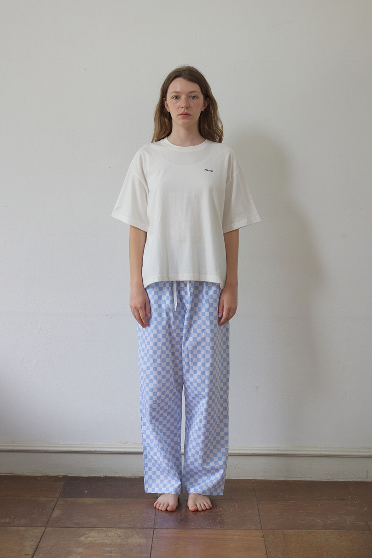 파피요트(PAPIYOT) long vacation pajamas pants blue