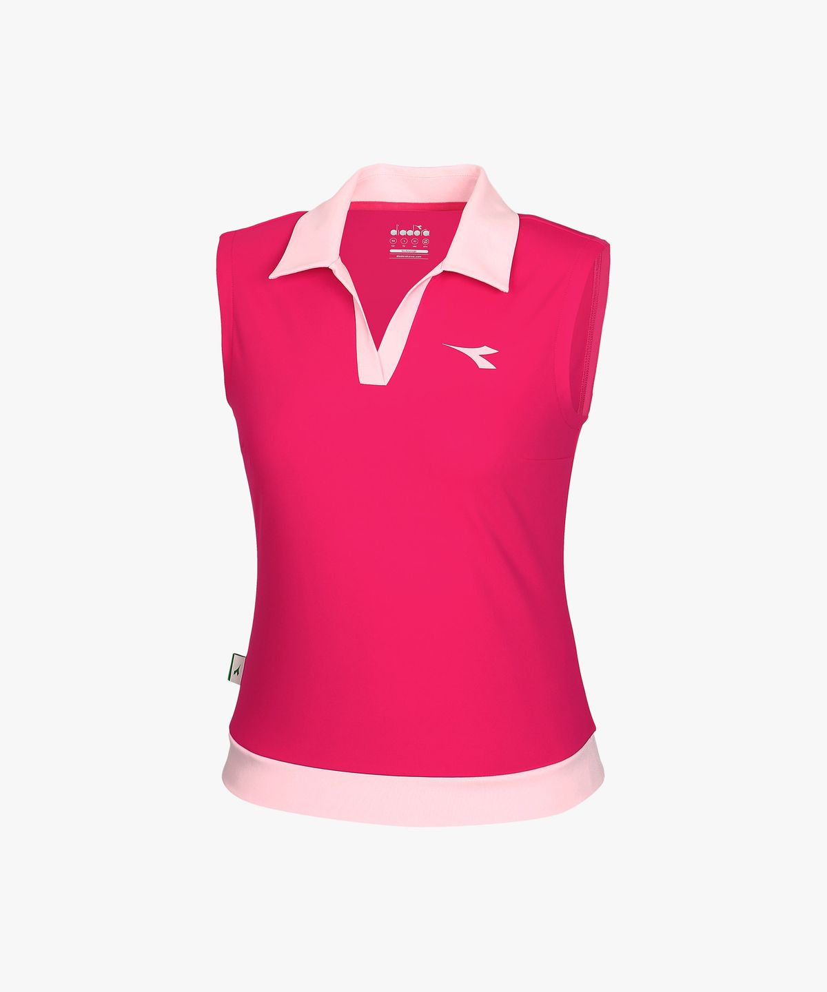 디아도라(diadora) 크로스코트 콘트라스트 카라 슬리브리스 PINK