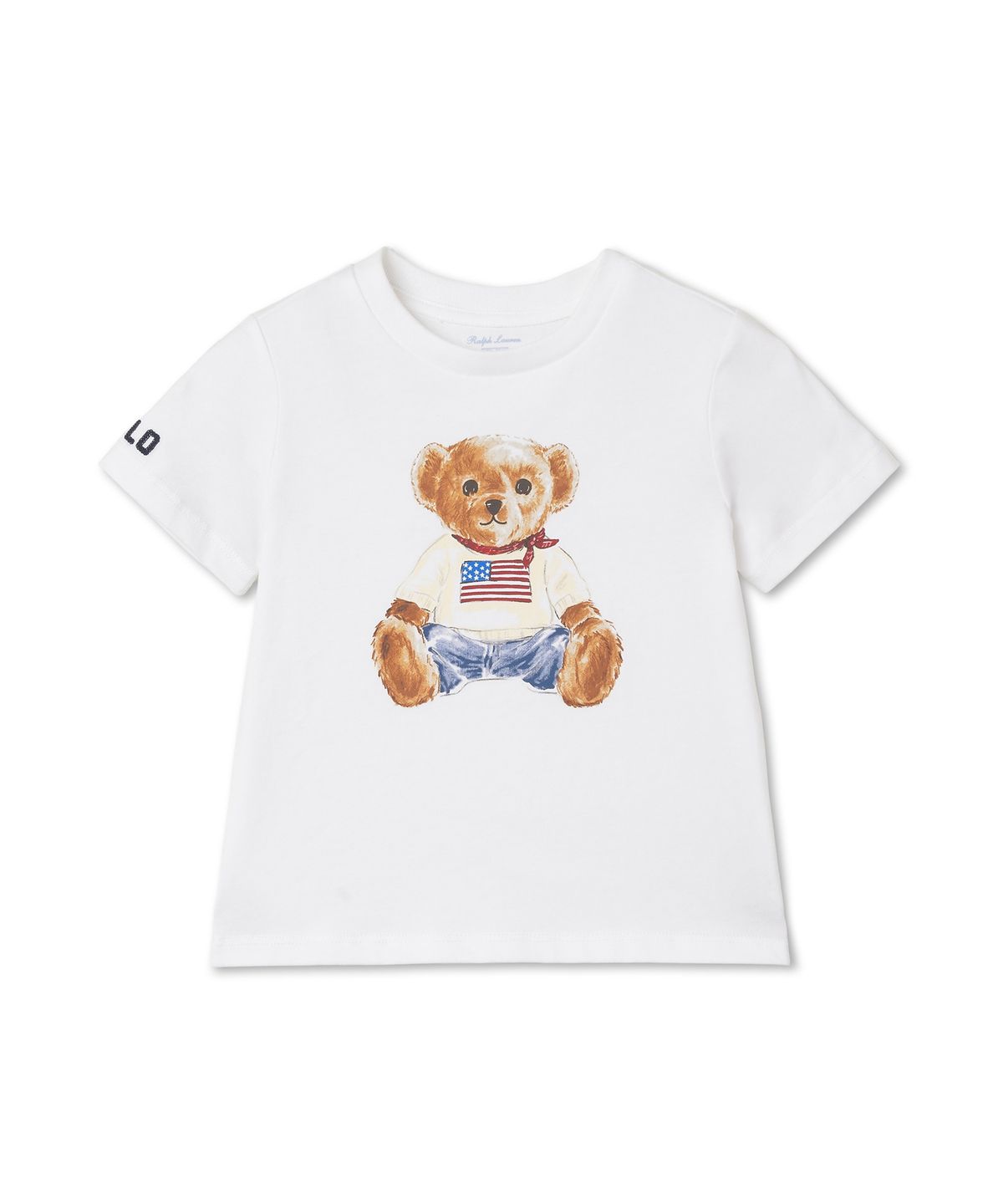 폴로 랄프 로렌 칠드런(POLO RALPH LAUREN CHILDREN) 베이비 폴로 베어 코튼 저지 티 - 화이트