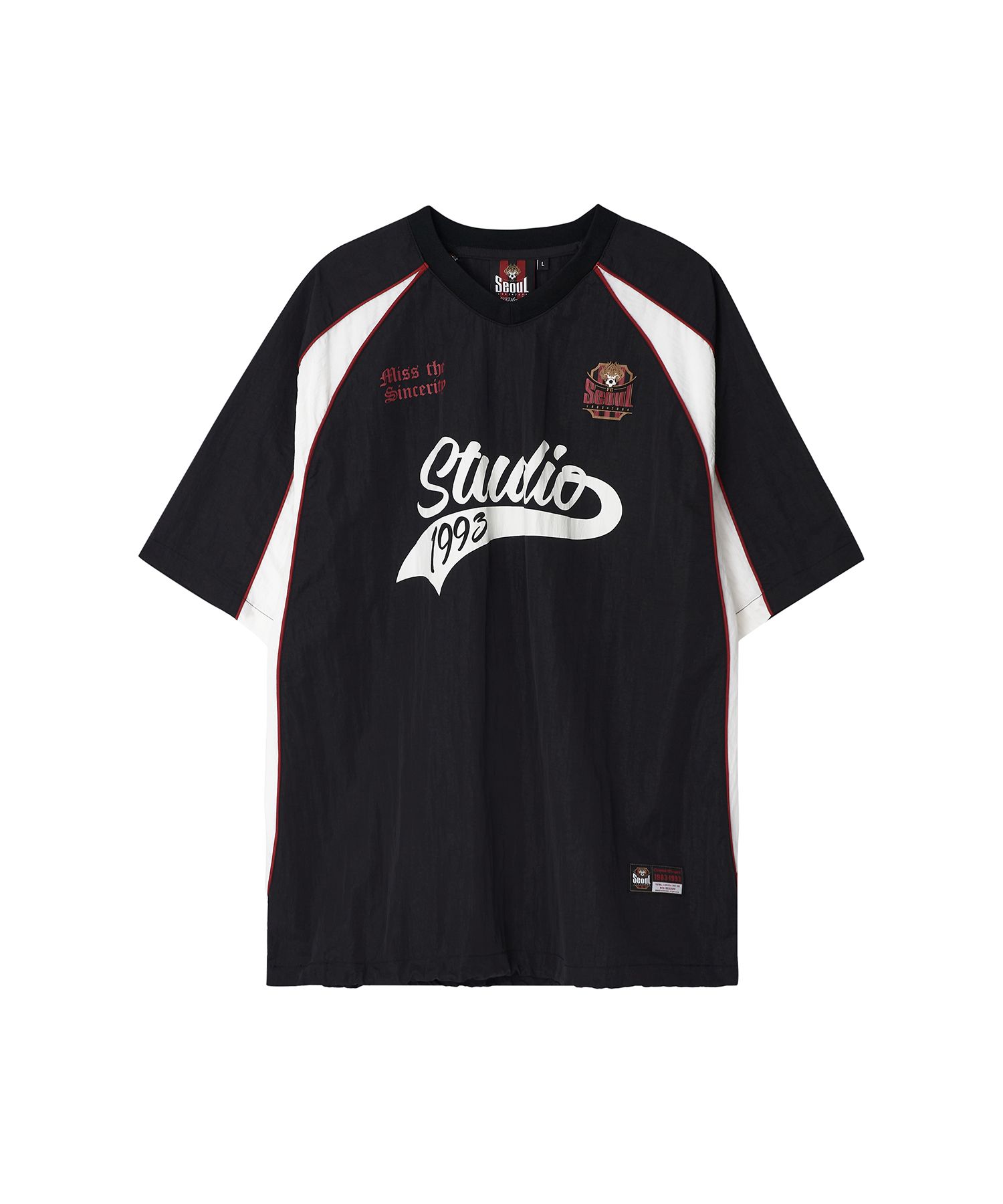 MUSINSA | 1993STUDIO [FC Seoul] Piping nylon pullover_black