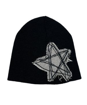 Doodle Star Short Beanie (Black)