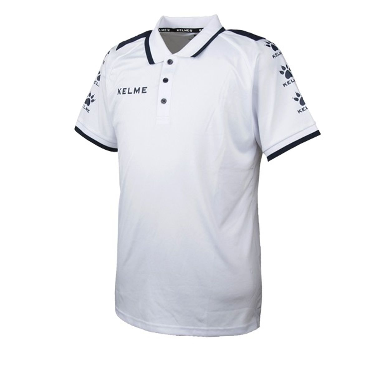 켈미(KELME) 3871004 스포츠 폴로 티셔츠 White/Dark Blue