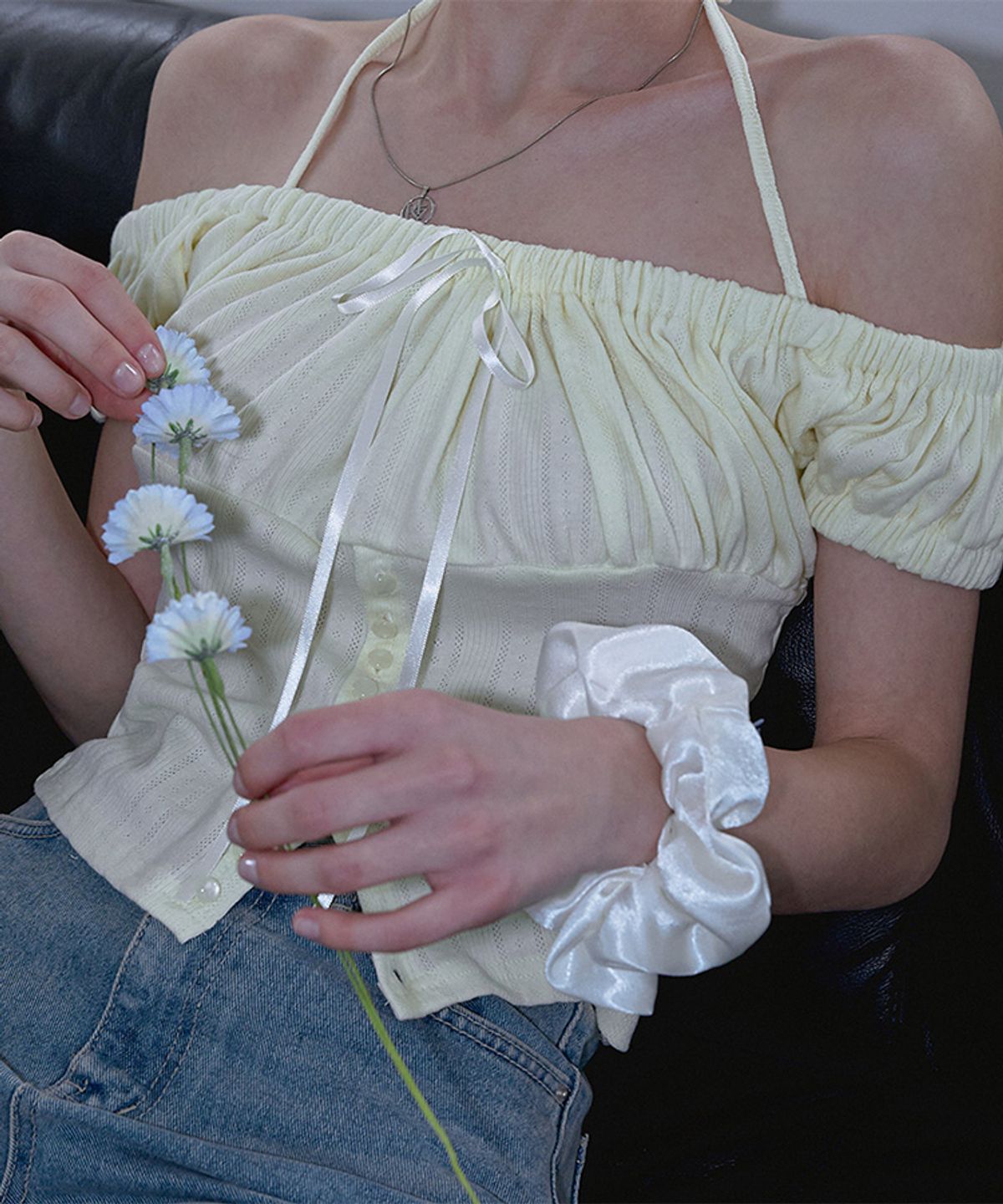 로제프란츠(ROSEFRANTZ) Satin Scrunchie [Ivory]