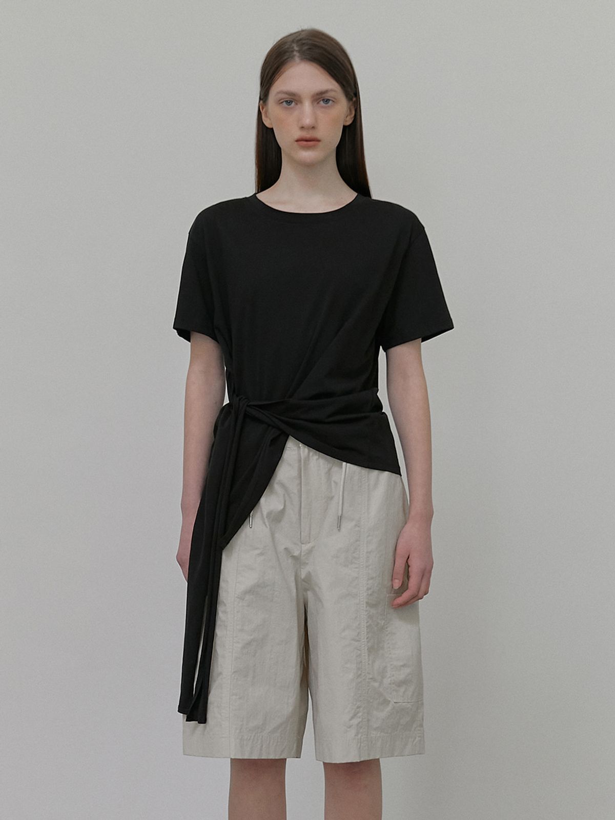 에트몽(ETMON) Tie Loose T-Shirt, Black