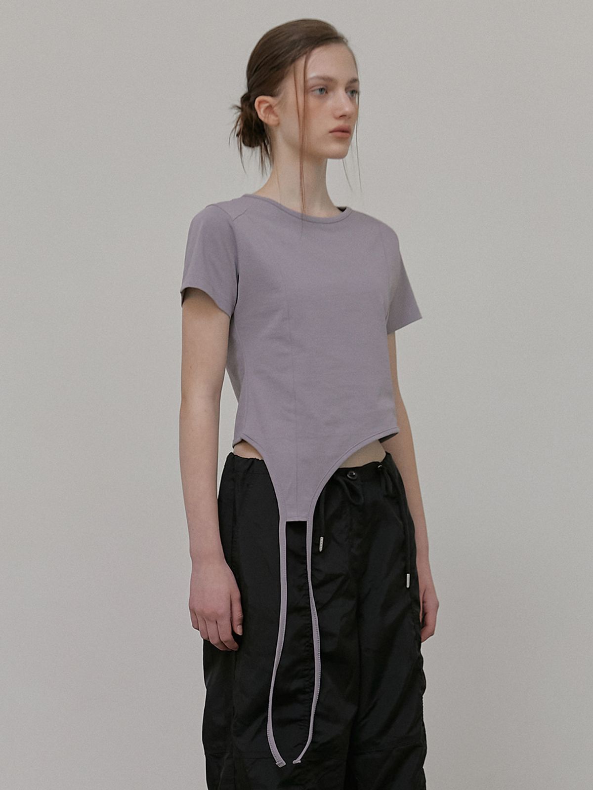 에트몽(ETMON) Drop Strap T-Shirt, Ash Purple