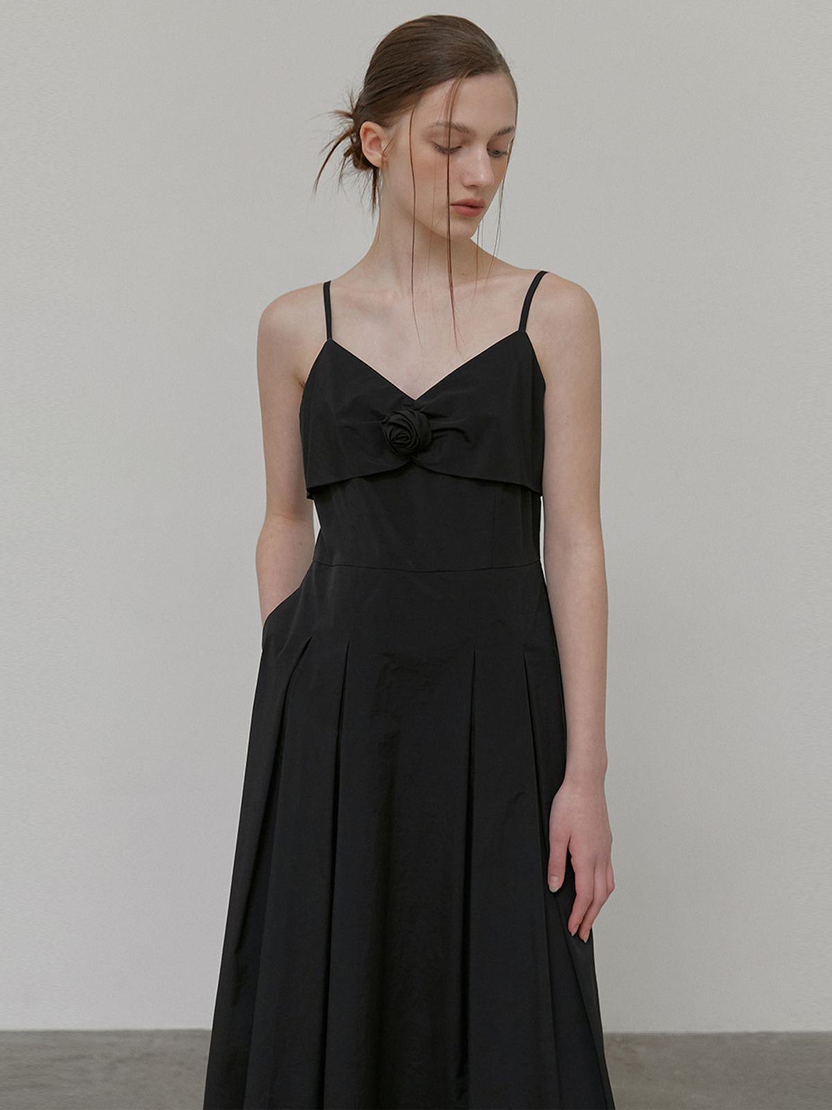 에트몽(ETMON) Slip Corsage Dress, Black