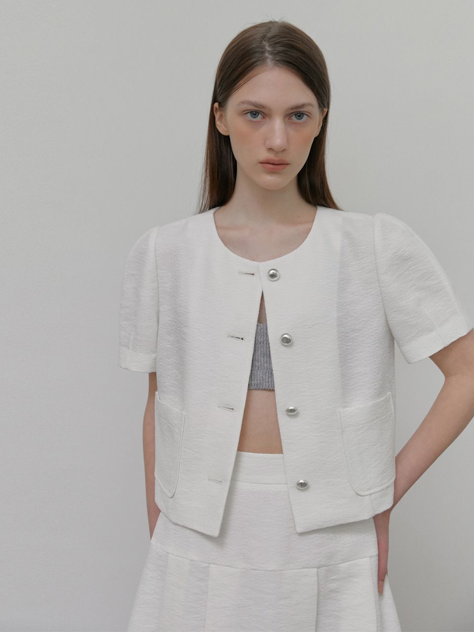 ジャケット ETMON Puff Tweed Jacket, White MUSINSA | ETMON Puff Tweed Jacket, White