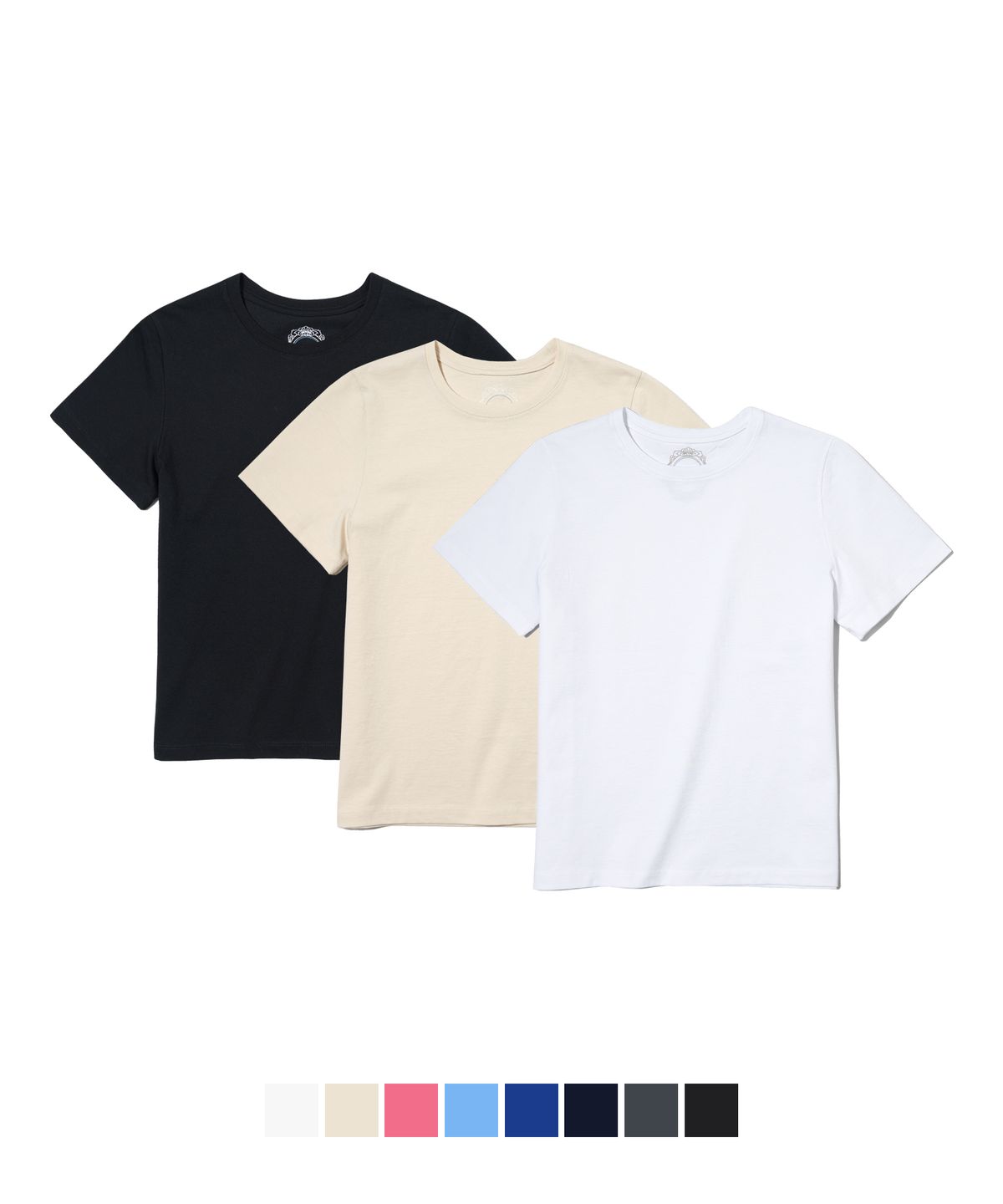 반원 아틀리에(VANONE ATELIER) [2PACK] A3403 Signature silket T-shirt_8 COLOR