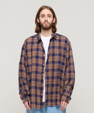 포밍 오버 체크셔츠 (옐로우)