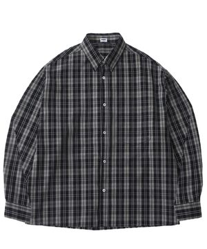 빈티지 워싱 블랙 체크셔츠