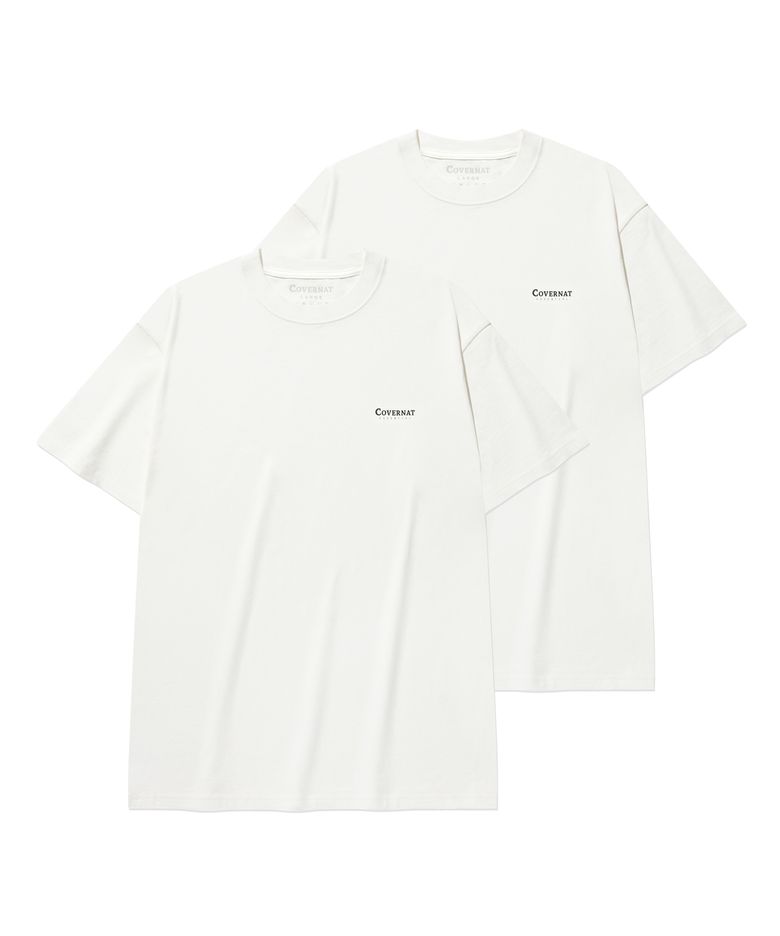 [2PACK] 쿨 코튼 티셔츠 White+White