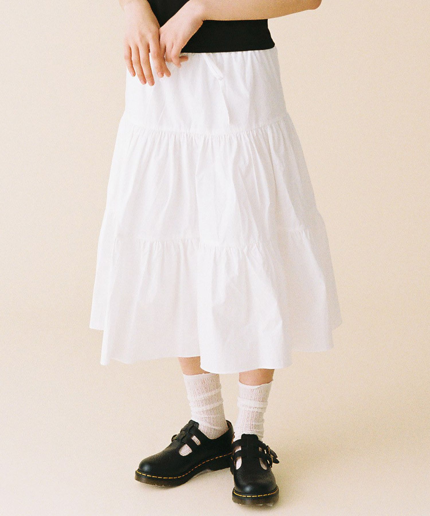 CONICHIWA BONJOUR ■ Butterfly shirring skirt MUSINSA | CONICHIWA BONJOUR Butterfly Shirring Skirt (White)