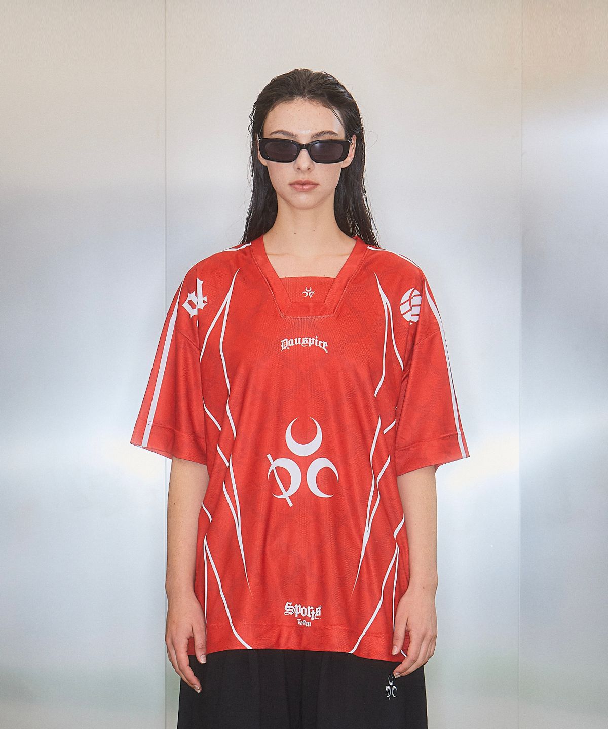 MUSINSA | DAUSPICE MESH FOOTBALL JERSEY Red