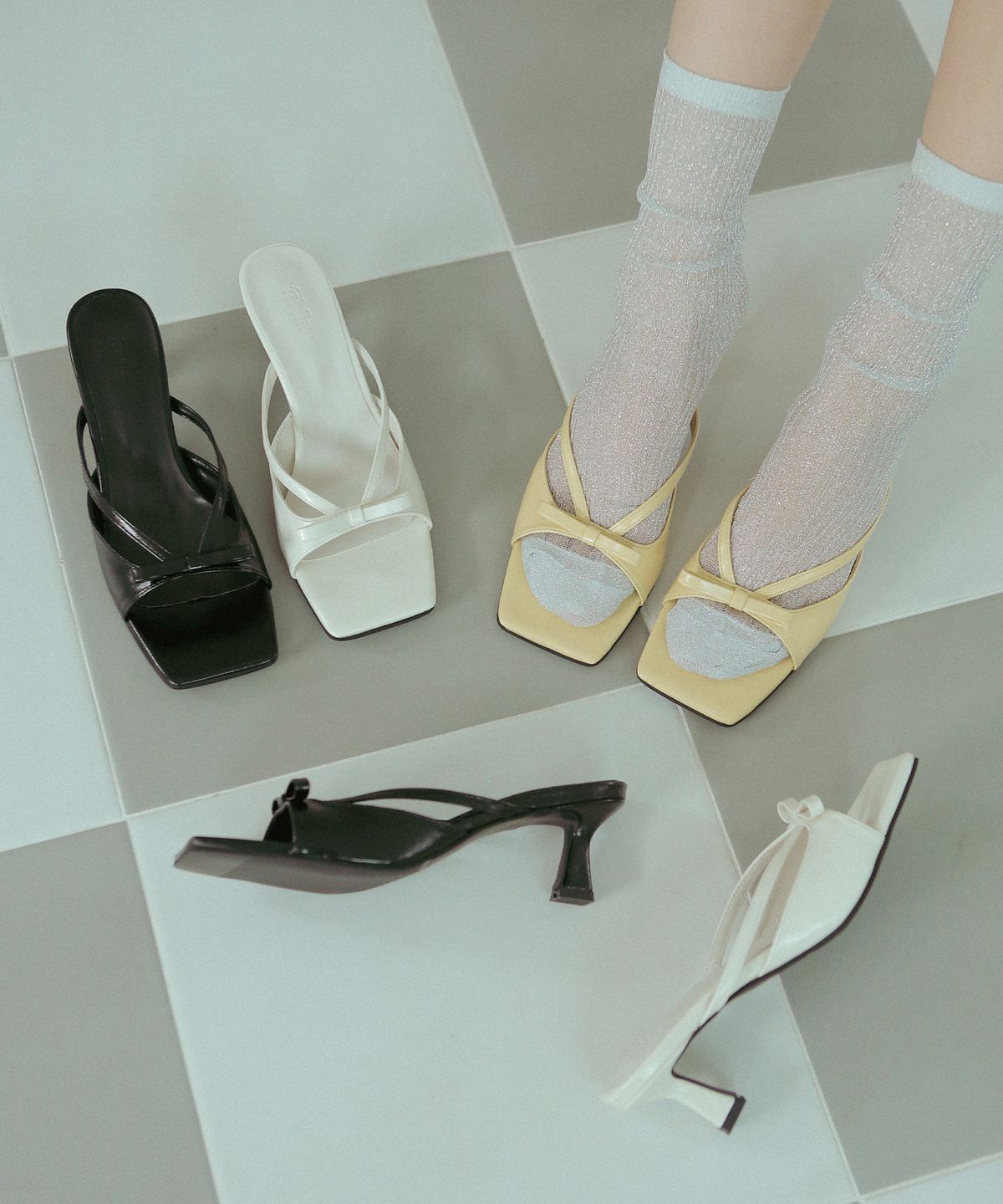 프리플라(FRI FLA) flo5518 Petit ribbon strap mule _ 3colors