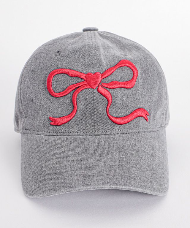 MUSINSA | RONRON HEART RIBBON BALL CAP CHARCOAL