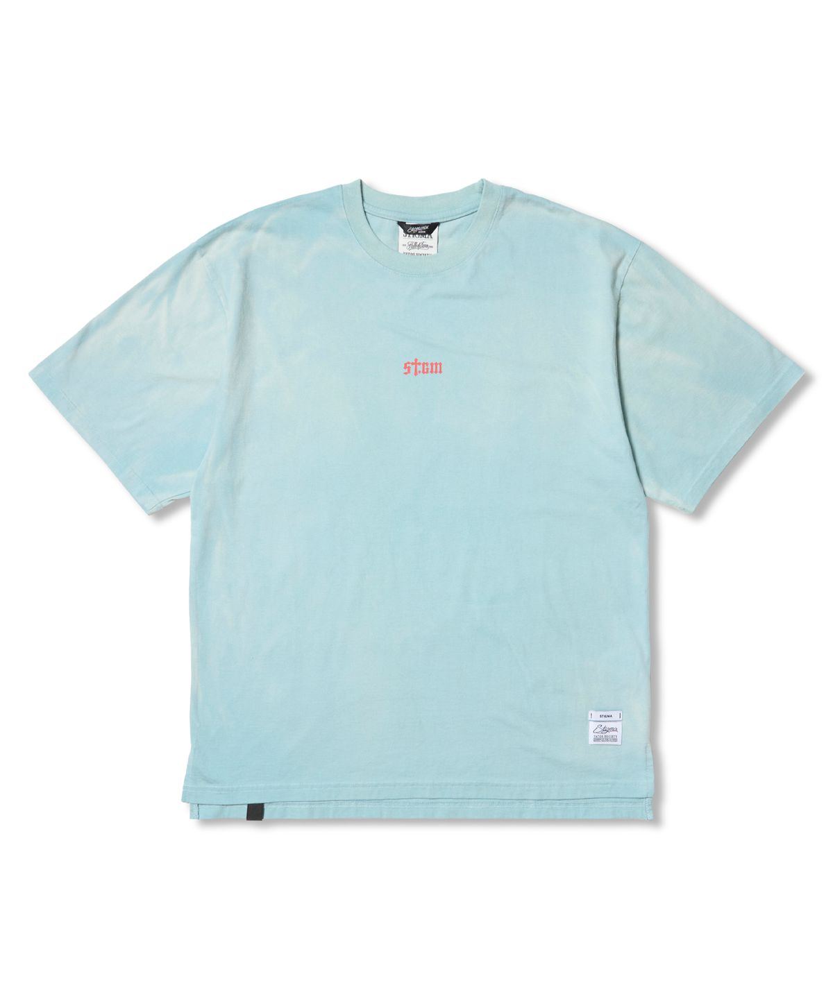 스티그마(STIGMA) STGM Logo Vintage-Like Washed Oversized Short Sleeves T-Shirts Sky Blue