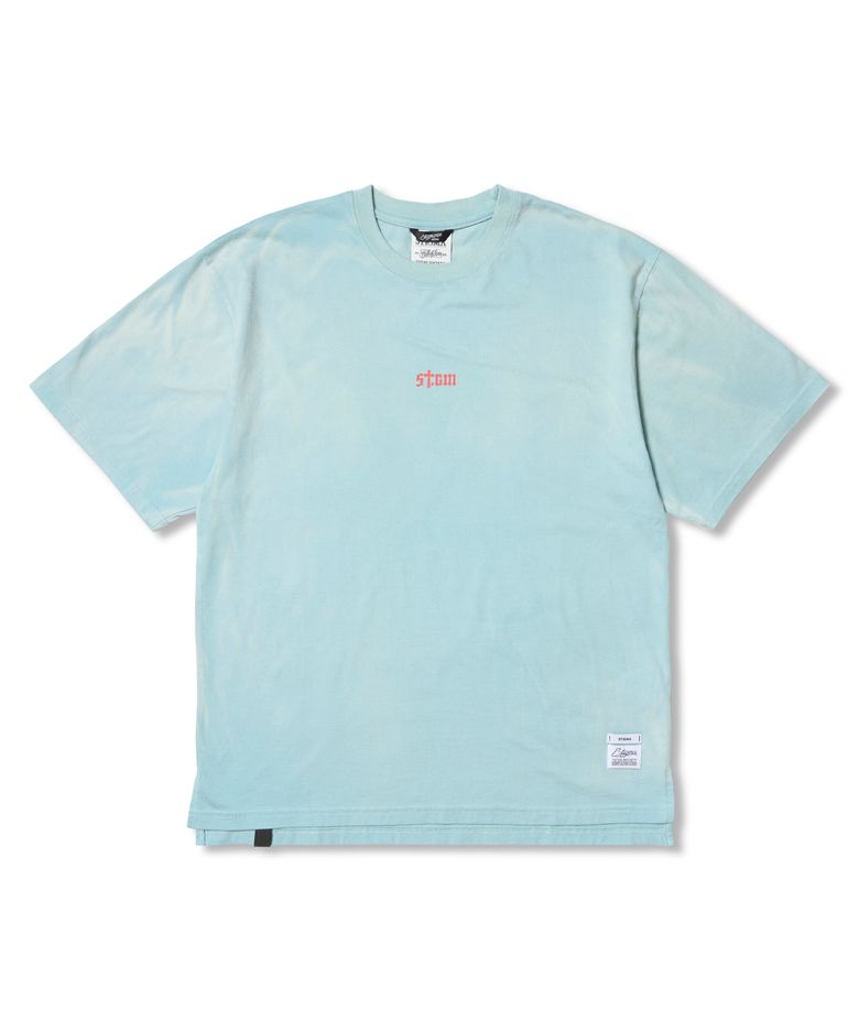 STGM Logo Vintage-Like Washed Oversized Short Sleeves T-Shirts Sky Blue