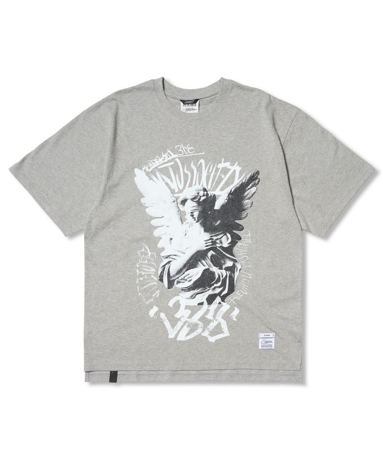 Angel Oversized Short Sleeves T-Shirts Gray