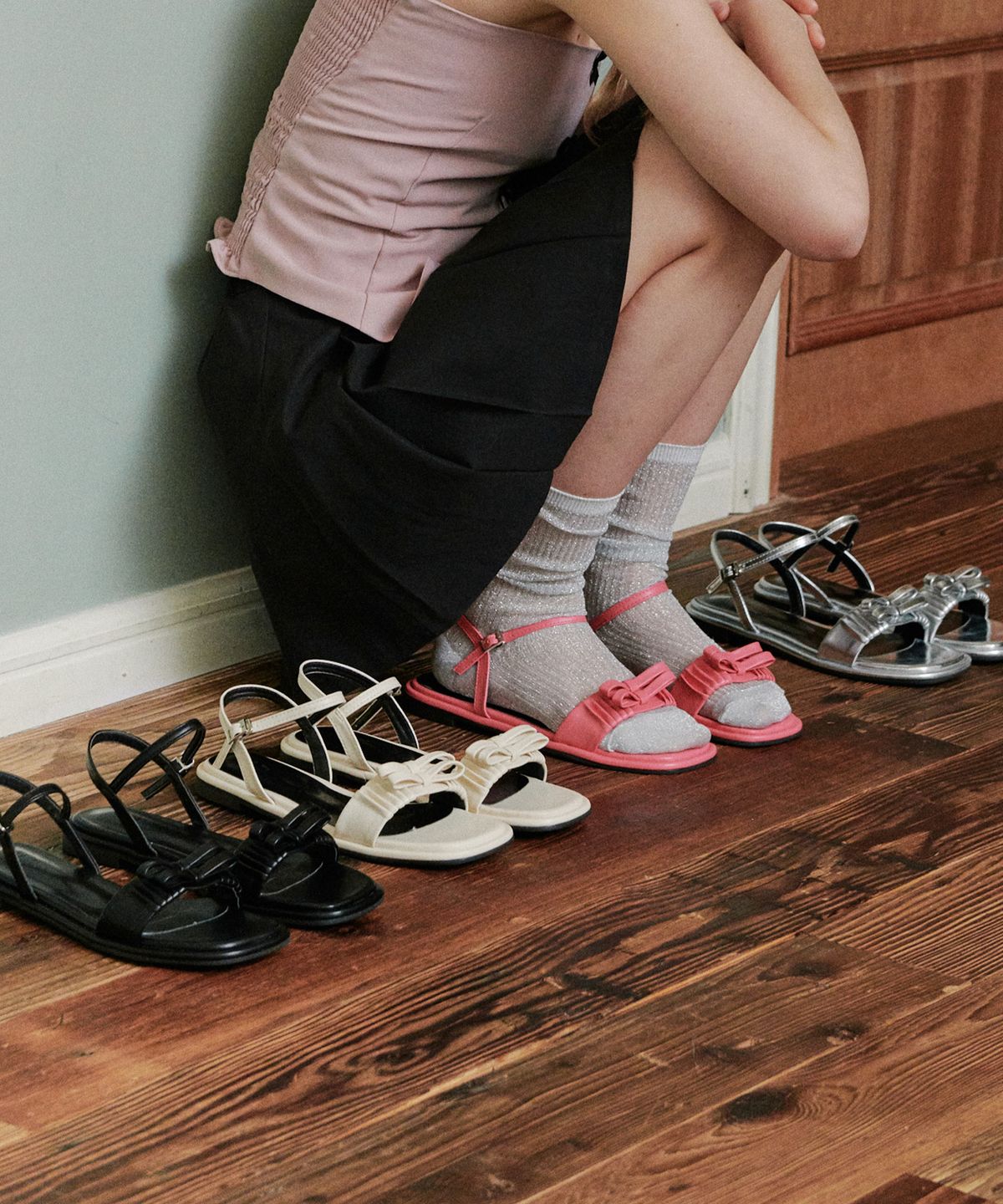 프리플라(FRI FLA) ljh7062 petit ribbon shirring sandal  _ 4colors