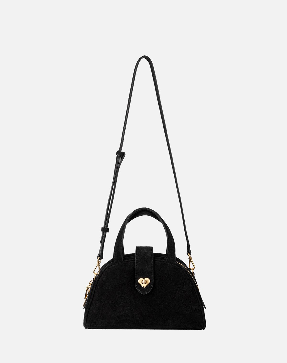 키시닝(KISYNING) Halfmoon Suede Mini Tote Bag (Black)