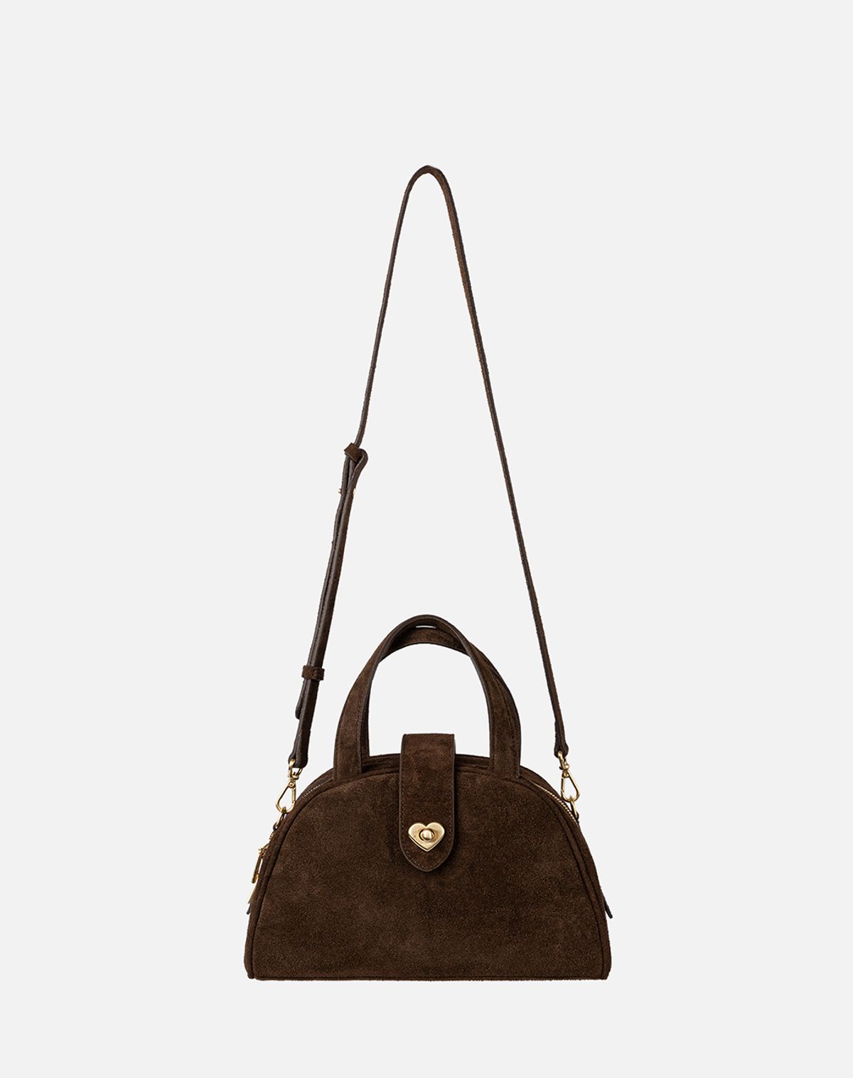 키시닝(KISYNING) Halfmoon Suede Mini Tote Bag (Brown)