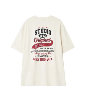 [LG트윈스] 빅 타이포 그래픽 티셔츠_크림