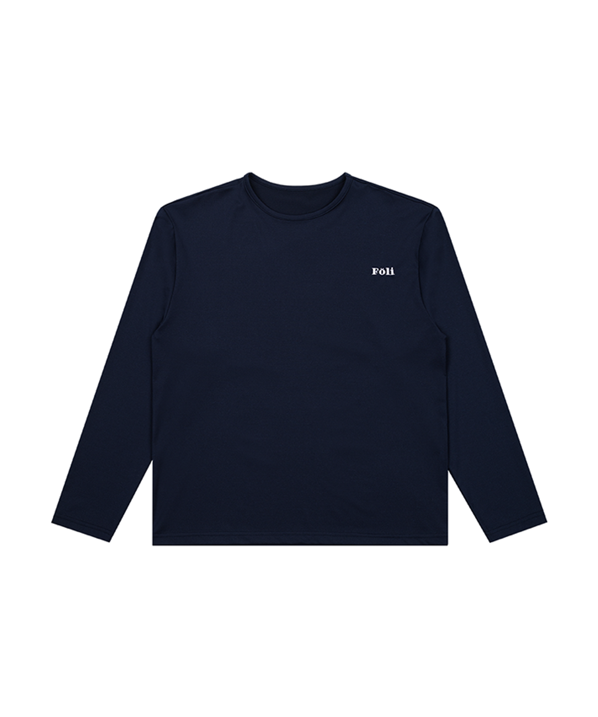 폴리(FOLI) (unisex) 에센셜 스트레치핏 긴팔티 파자마 네이비