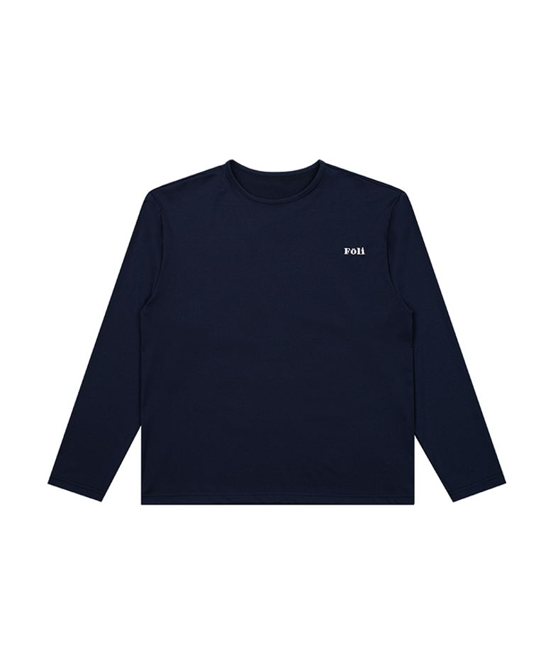 (unisex) 에센셜 스트레치핏 긴팔티 파자마 네이비