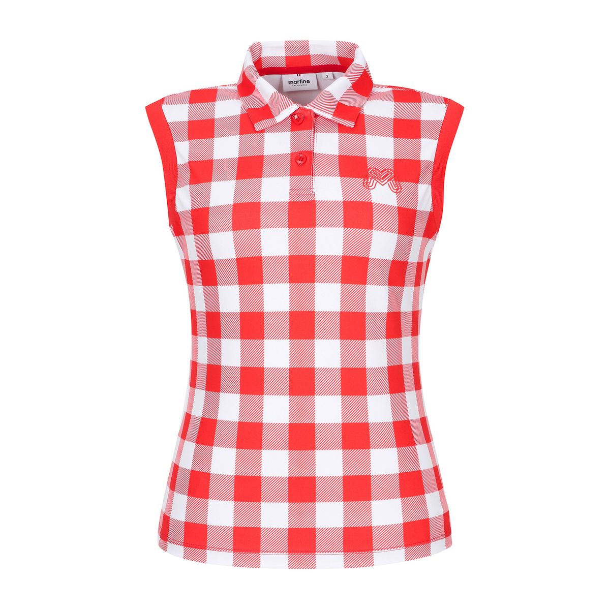마틴골프(MARTINE GOLF) Check Sleeveless T-Shirts_Red