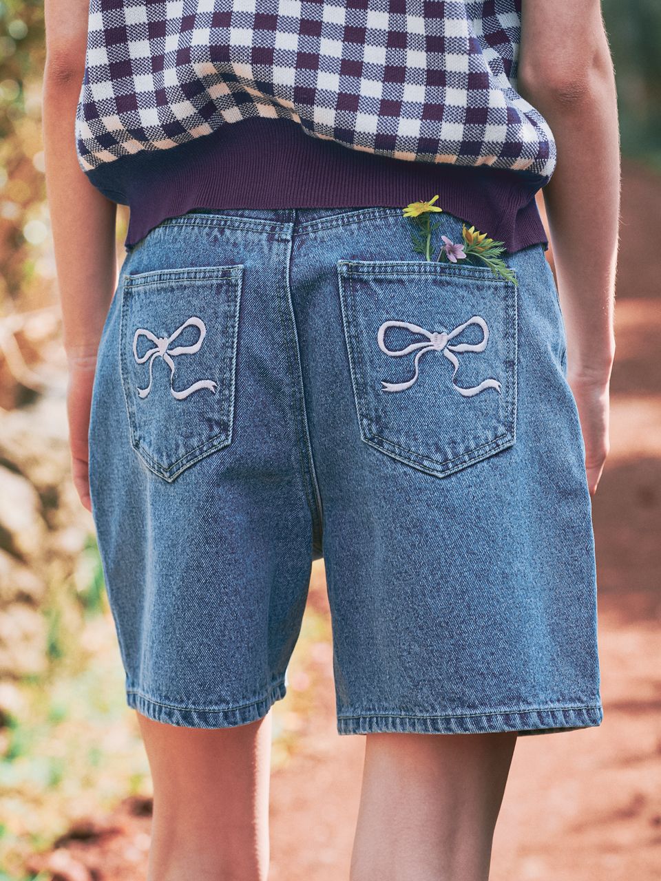新作【RonRon】BACK POCKET RIBBON DENIM HALF PANTS◆送料込 MUSINSA公式 | RONRON BACK POCKET RIBBON DENIM HALF PANTS