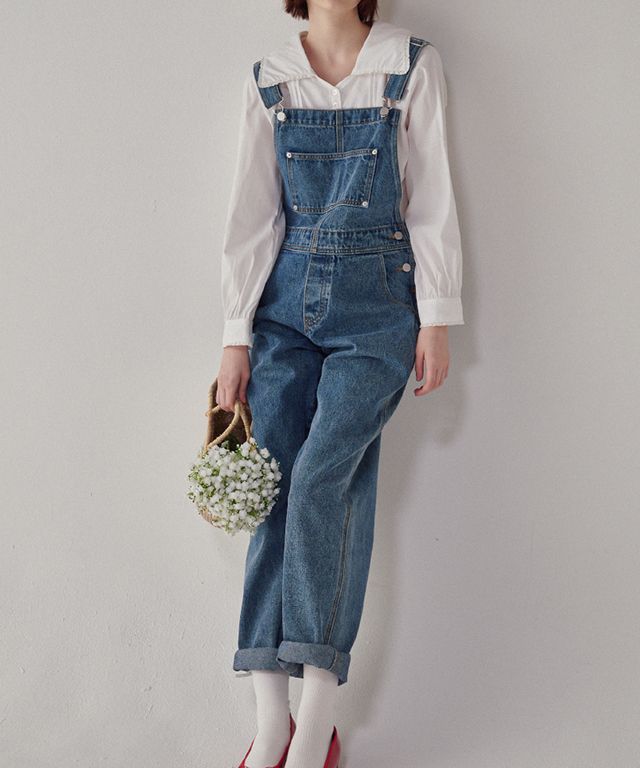 オールインワン・サロペット RONRON OVERALLS DENIM PANTS MEDIUM BLUE RR24APT3527MB MUSINSA公式 | RONRON OVERALLS DENIM PANTS MEDIUM BLUE