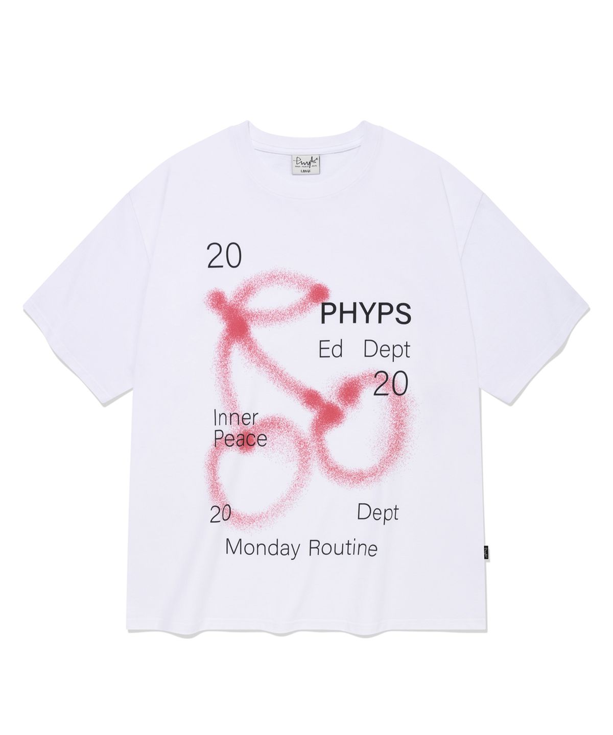 피지컬 디파트먼트(PHYSICAL DEPARTMENT) 스프레이 빅 체리 반팔티셔츠_화이트