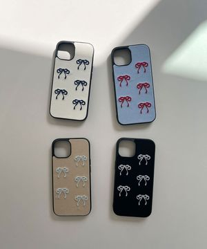 [패브릭 자수 케이스]Ribbon pattern case