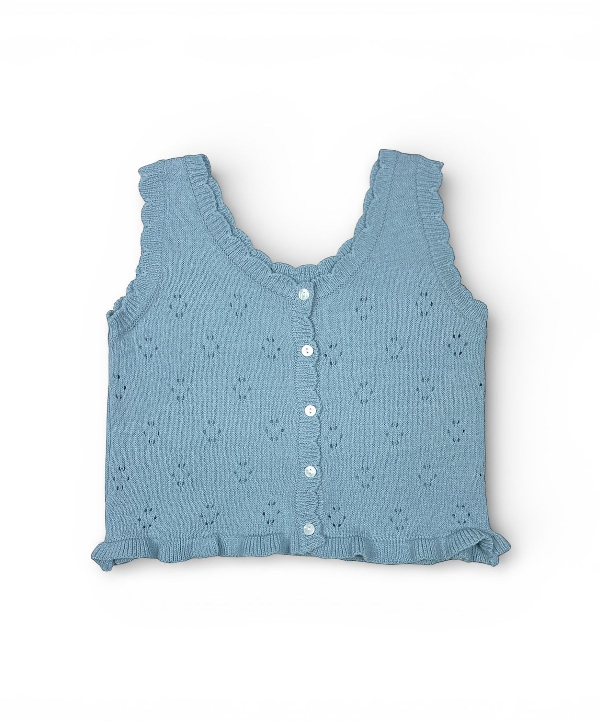 본슬리피(BORN SLIPPY) Pony Rayon Knit Vest (Blue)