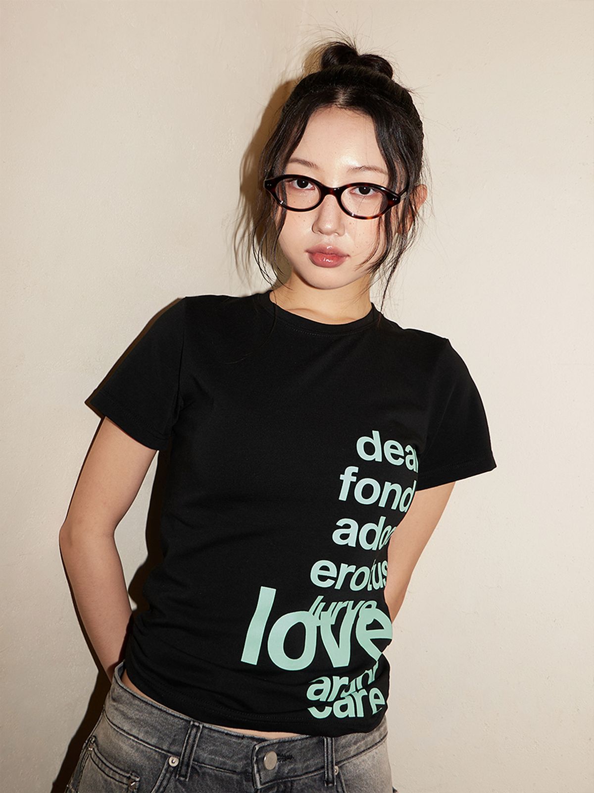 오피쉬(OAFISH) LETTERING T-SHIRT, BLACK